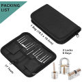 High Quality 12pcs Black Locksmith Tools Lock Pick Set With Transparent Practice Lock Lock Picking Tools